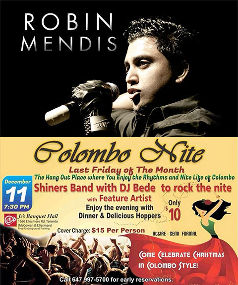 Featuring Robin Mendis @ Colombo Nite Grand X Mas Year Eng Bash